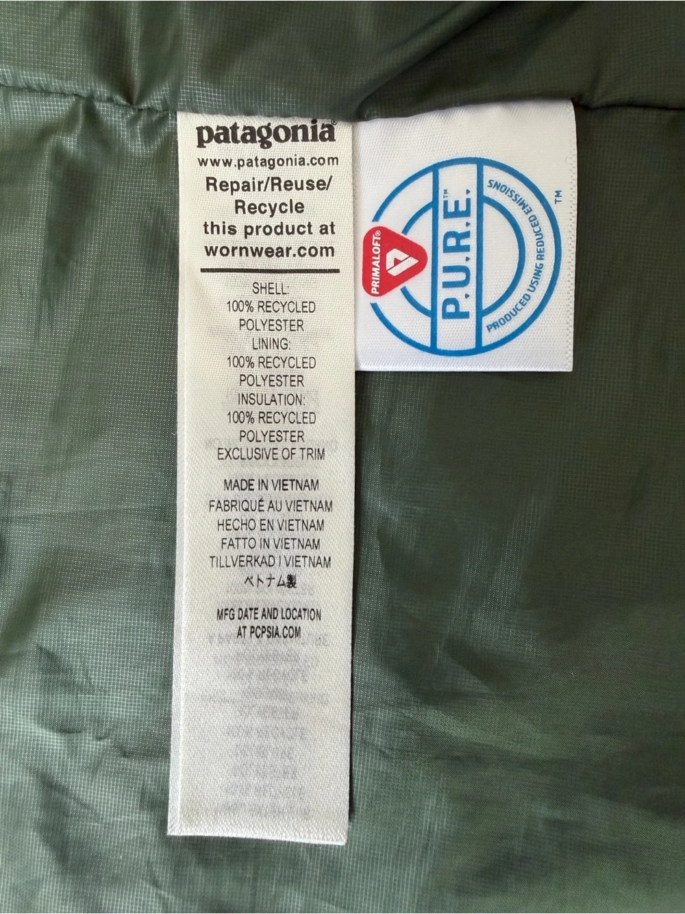 2024 Patagonia Nano Puff Jacket Mens Large (Womens XL) Cream Tan Puffer Jacket